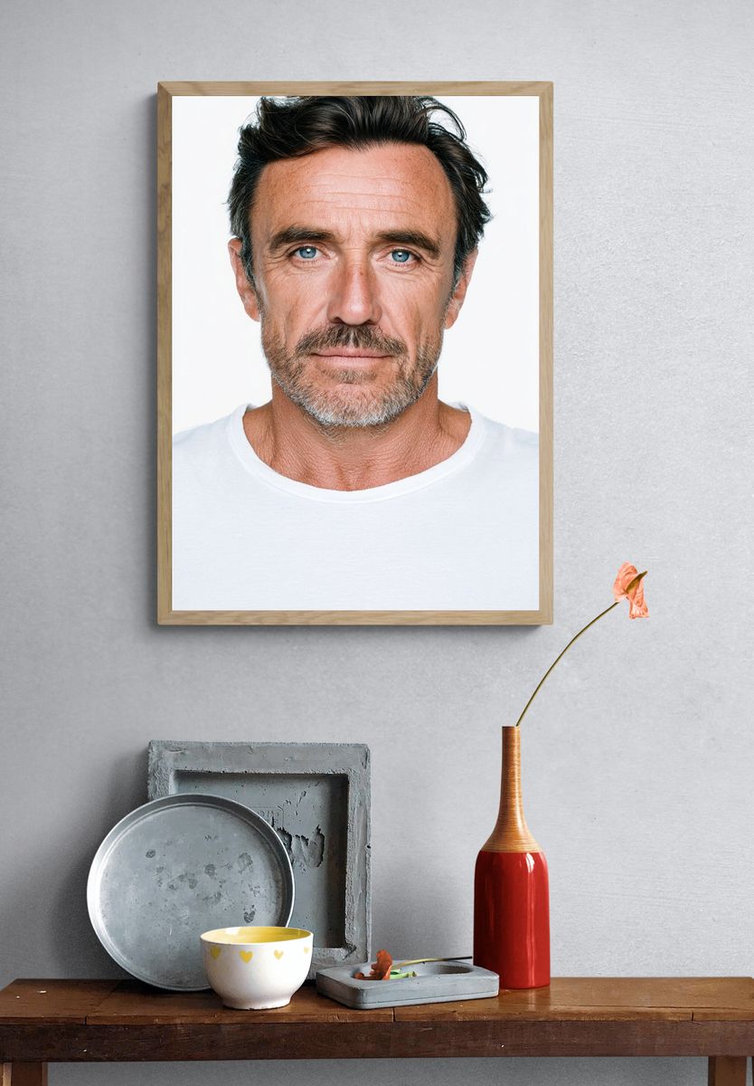 Minimalist Male Portrait Print. — room view 3