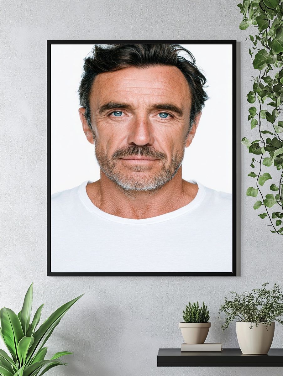 Minimalist Male Portrait Print. — room view 4