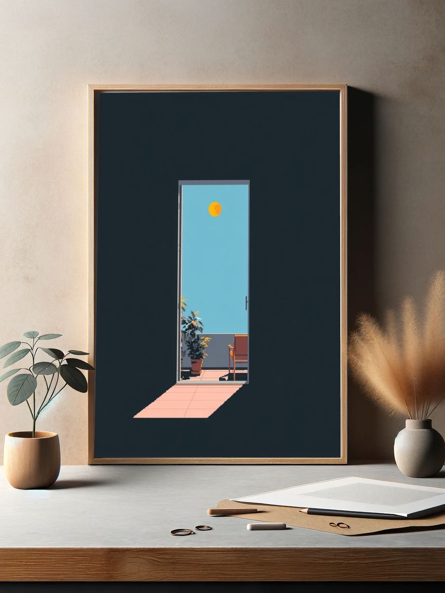 Luna Doorway Minimalist Print. — room view 2