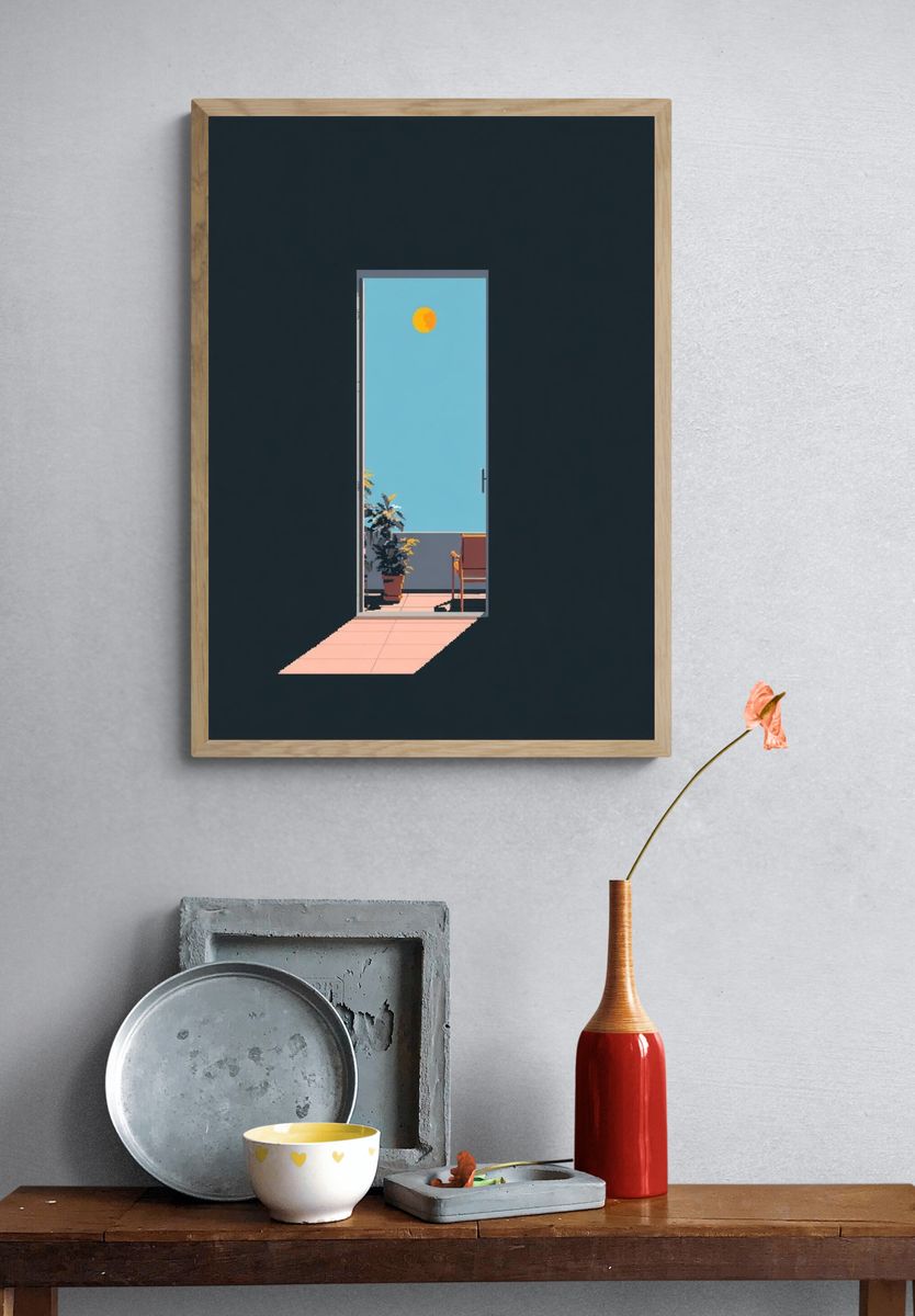 Luna Doorway Minimalist Print. — room view 3