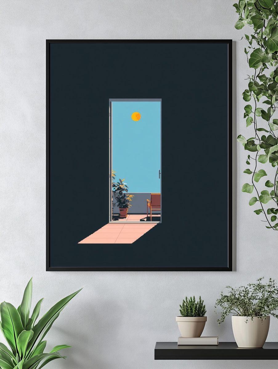 Luna Doorway Minimalist Print. — room view 4