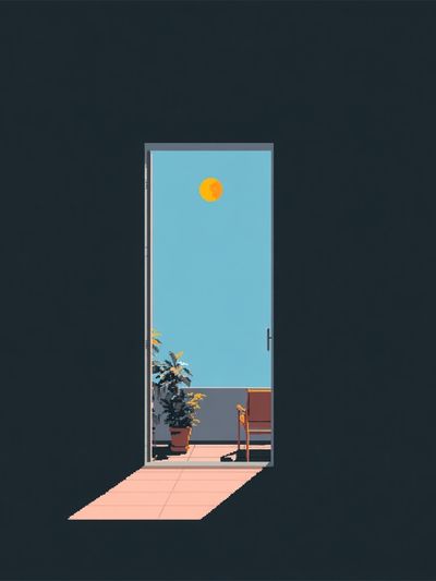 Luna Doorway Minimalist Print. poster