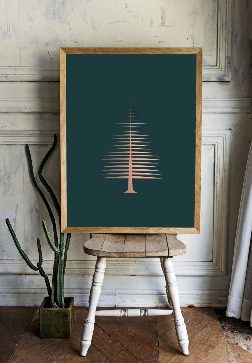 Minimal Pine Tree Poster. — room view 1