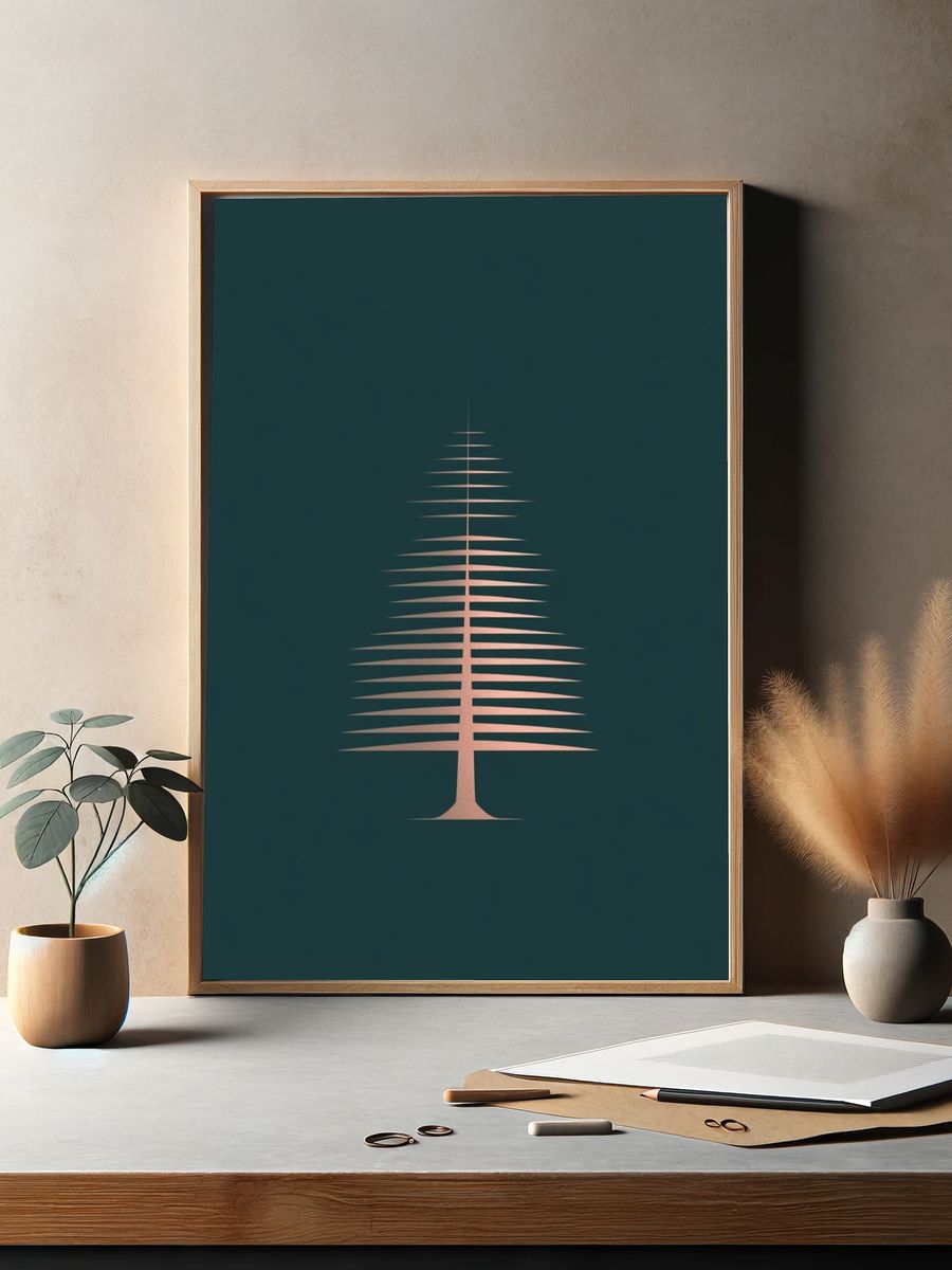 Minimal Pine Tree Poster. — room view 2