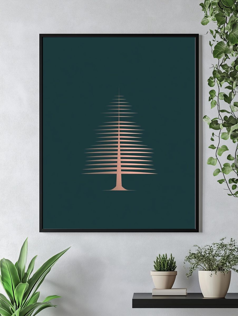 Minimal Pine Tree Poster. — room view 4