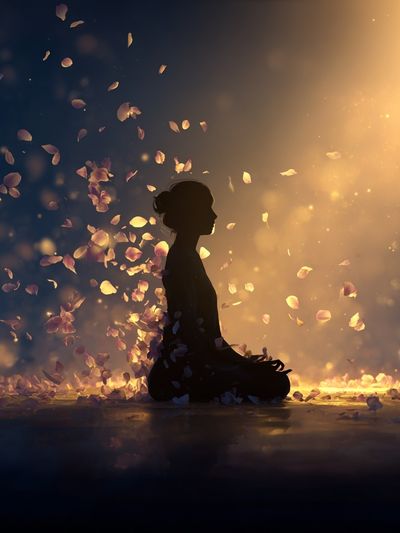 Meditation Silhouette — Mindfulness Print. poster