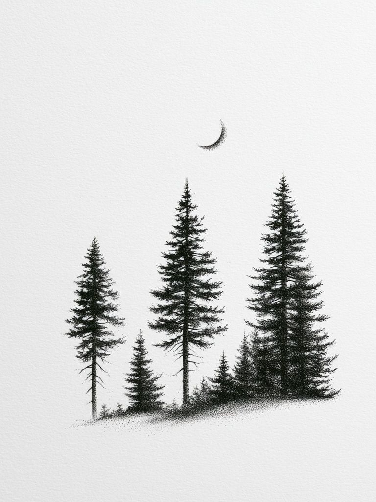 Minimal Pine Forest Print. poster — minimalist art
