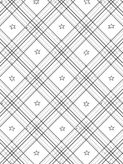 Star Plaid Minimalist Print.