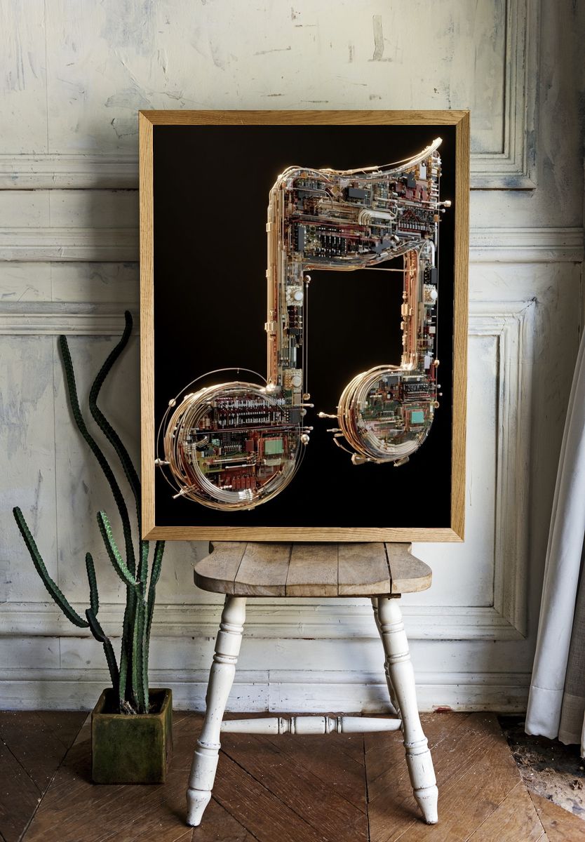 Musical Note — Digital Art Print. room preview