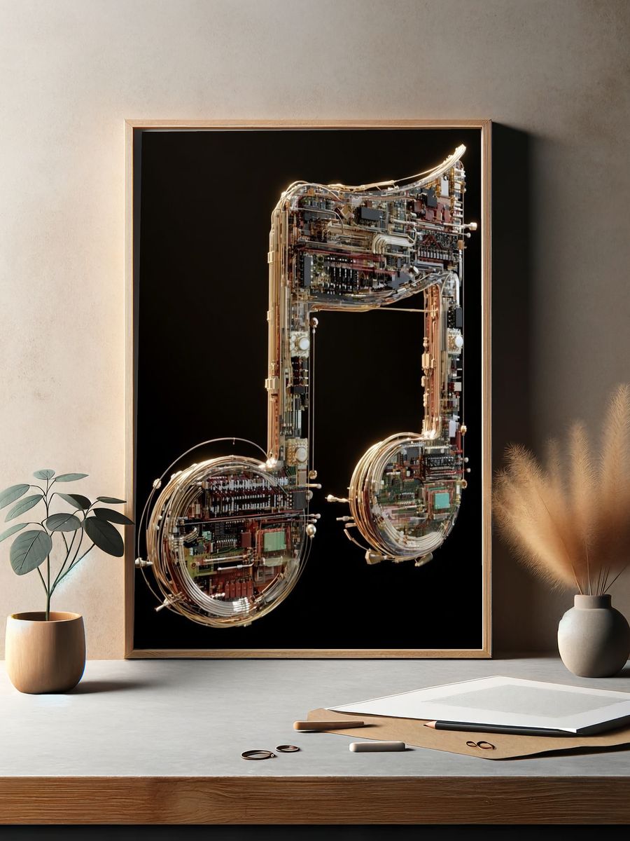 Musical Note — Digital Art Print. — room view 2