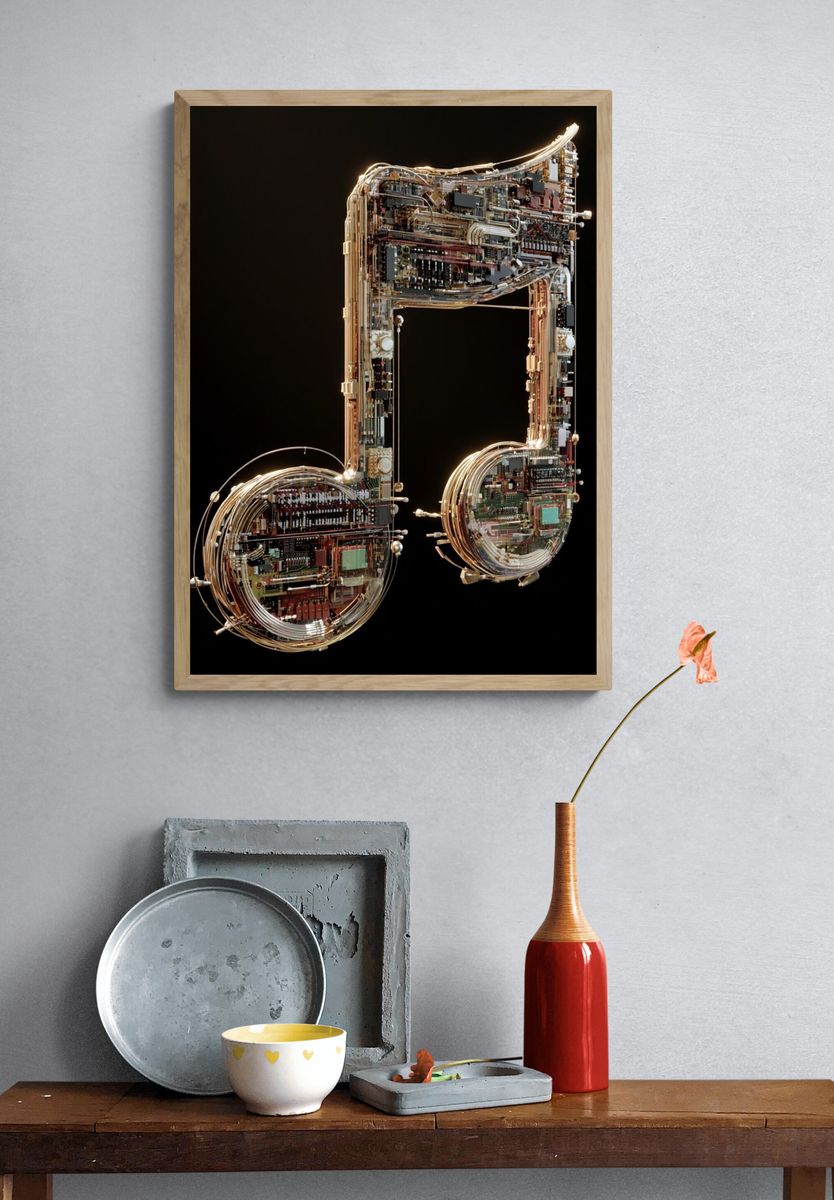Musical Note — Digital Art Print. — room view 3