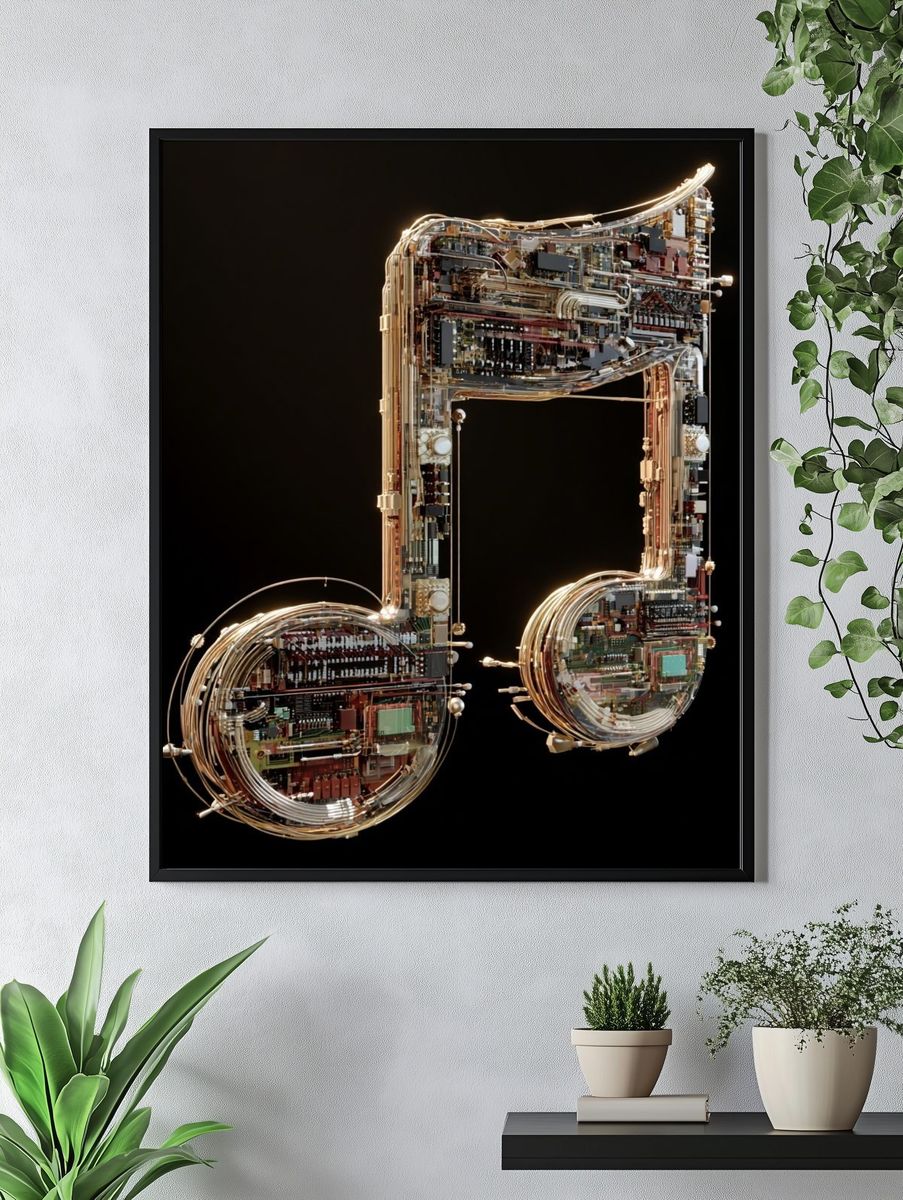 Musical Note — Digital Art Print. — room view 4