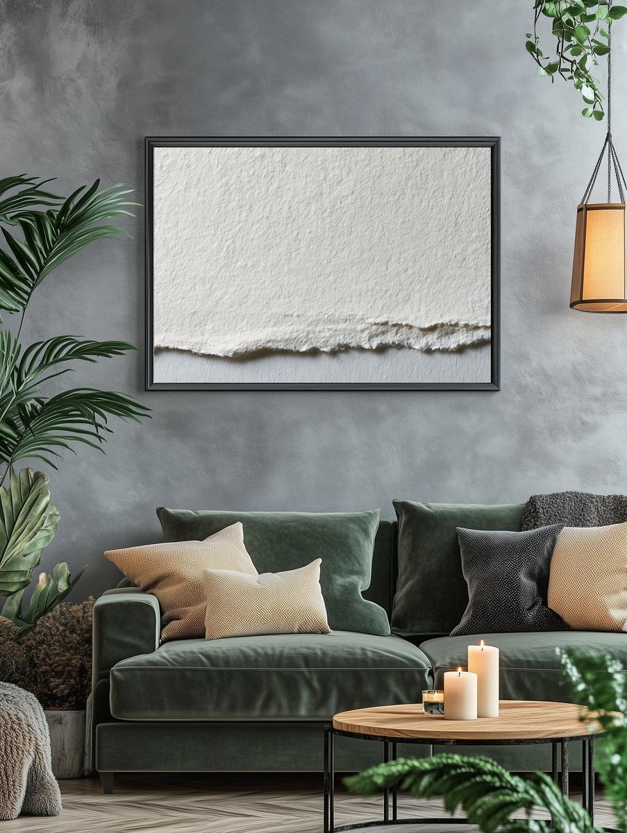 Textured Handmade Paper Poster. — room view 4