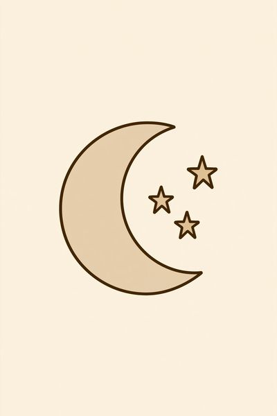 Moon and Stars Minimalist Print. poster
