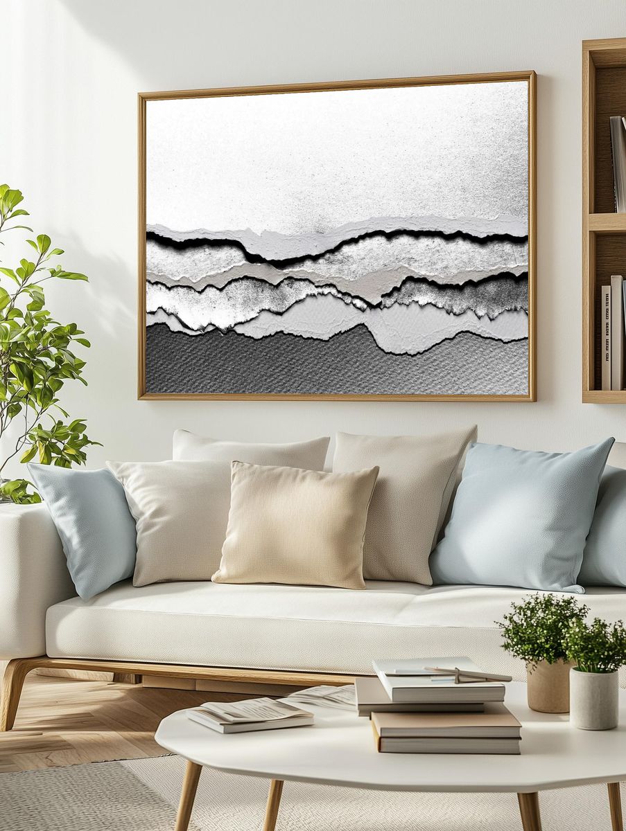 Torn Paper Texture — Minimalist Print. — room view 2