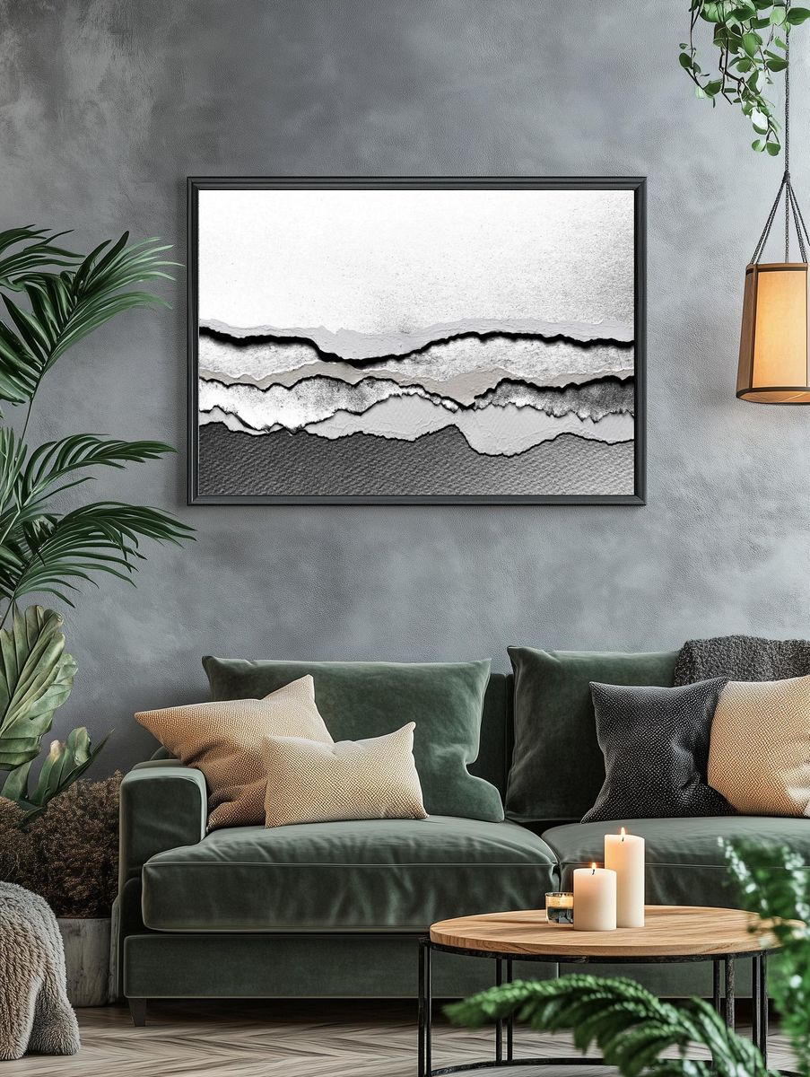 Torn Paper Texture — Minimalist Print. — room view 4