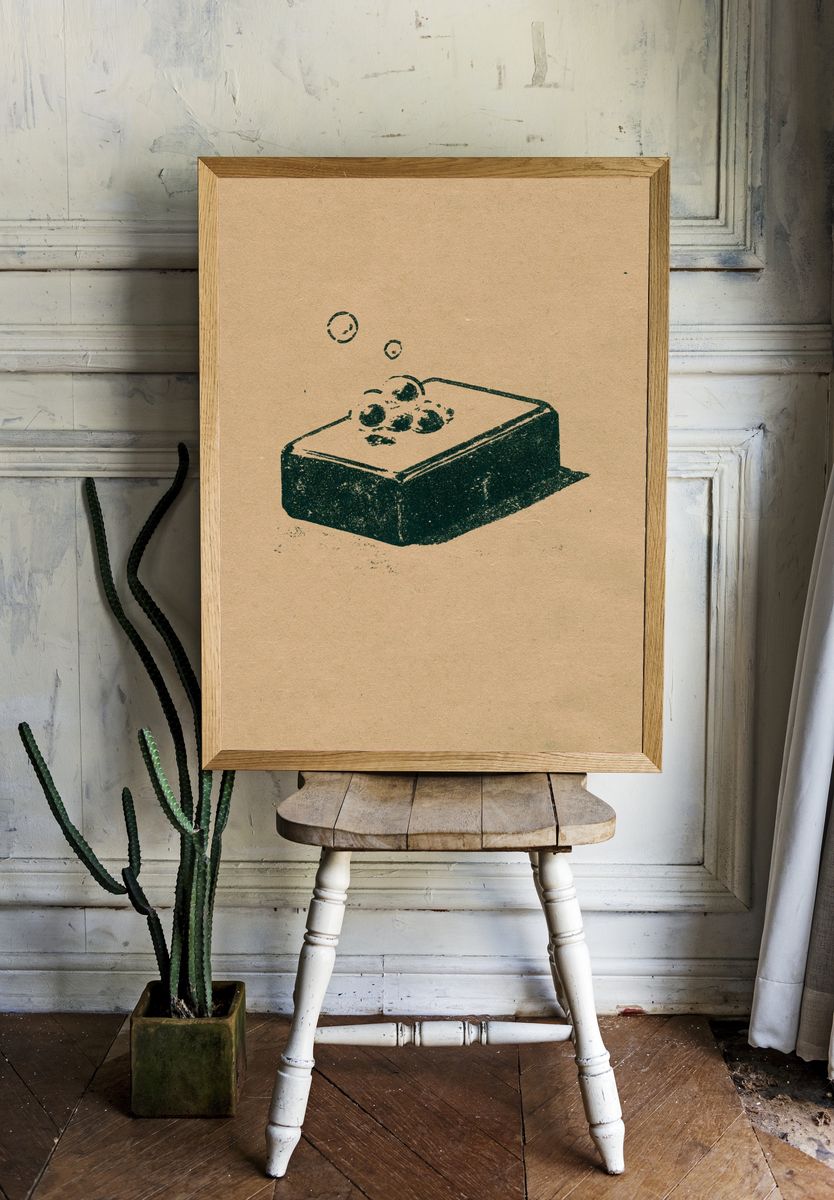 Minimal Soap Bubbles Print. — room view 1