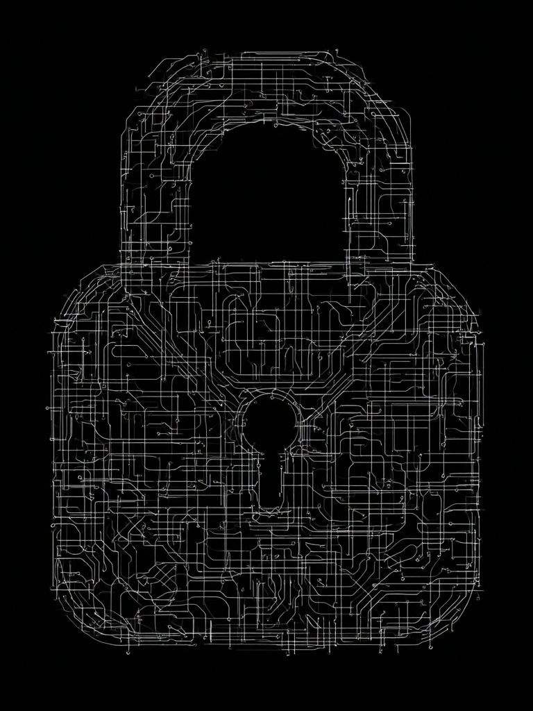 Circuit Lock Minimalist Print. poster detail