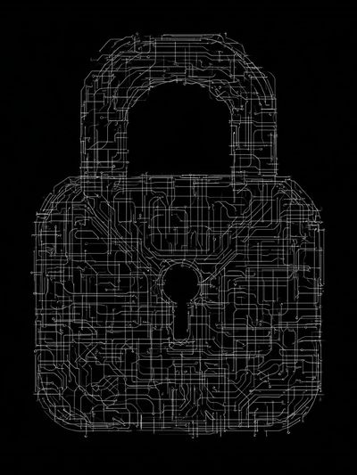Circuit Lock Minimalist Print.