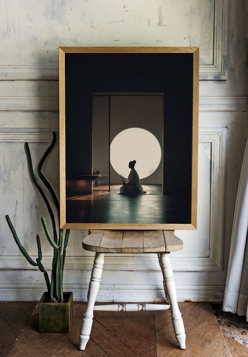Meditative Silence — Minimalist Print. — room view 1