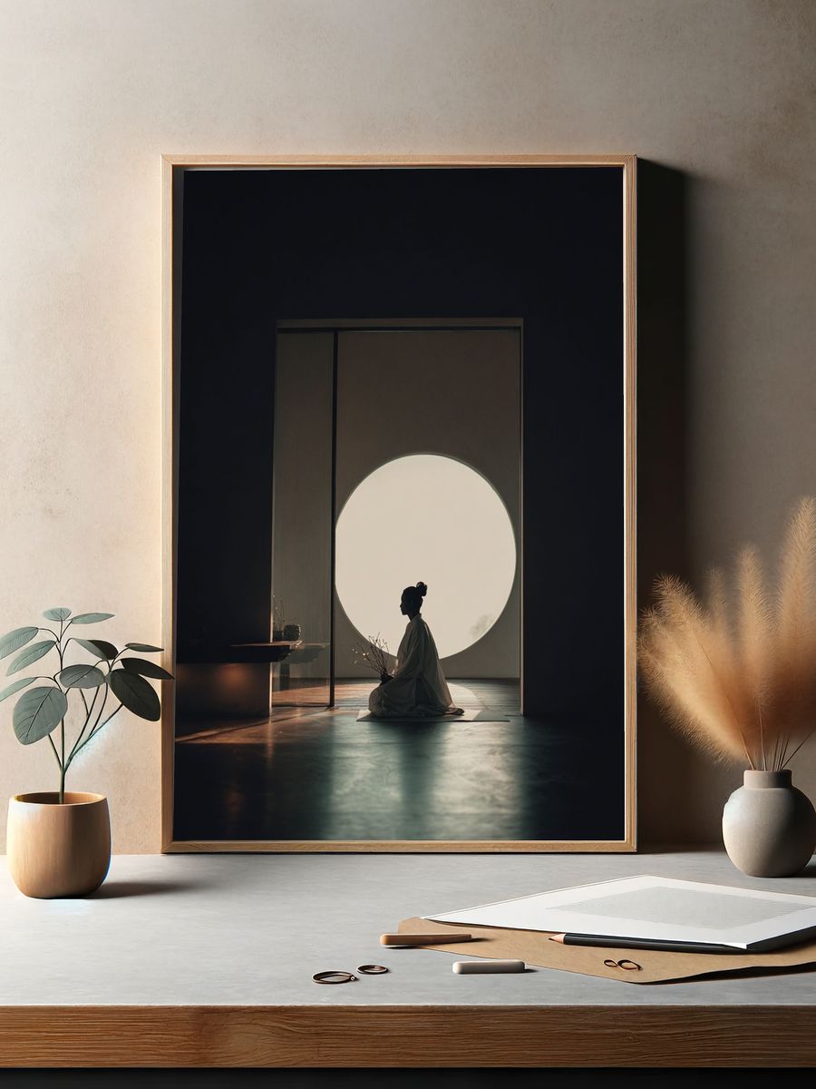 Meditative Silence — Minimalist Print. — room view 2
