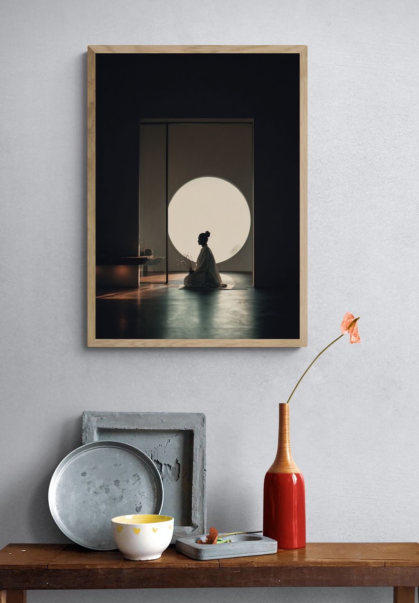 Meditative Silence — Minimalist Print. — room view 3