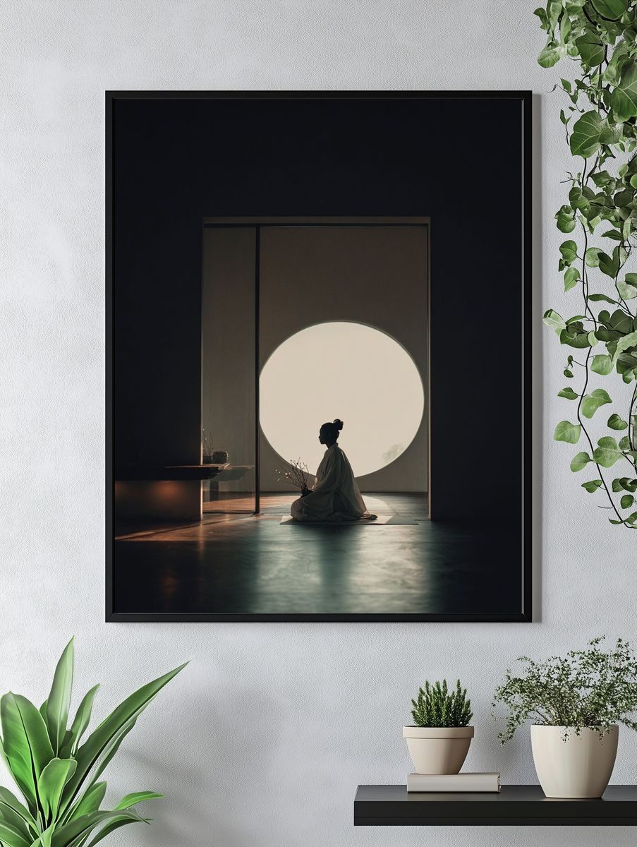 Meditative Silence — Minimalist Print. — room view 4