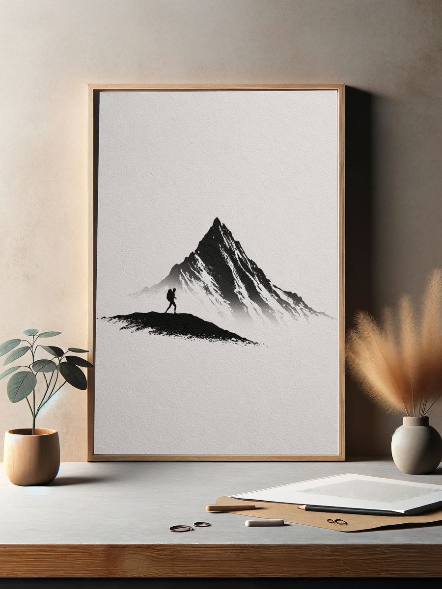Mountain Hiker Minimalist Print. — room view 2