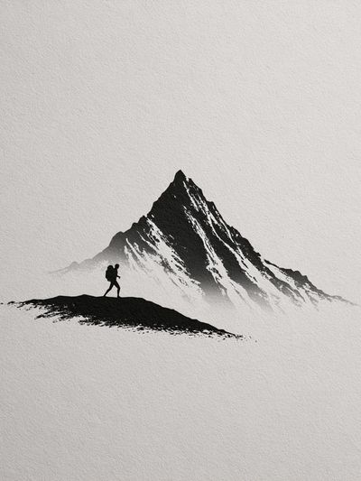 Mountain Hiker Minimalist Print. poster