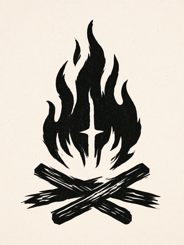 Campfire Minimalist Print. poster — minimalist art