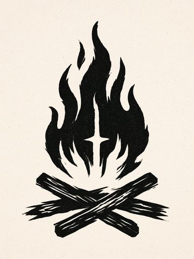 Campfire Minimalist Print.