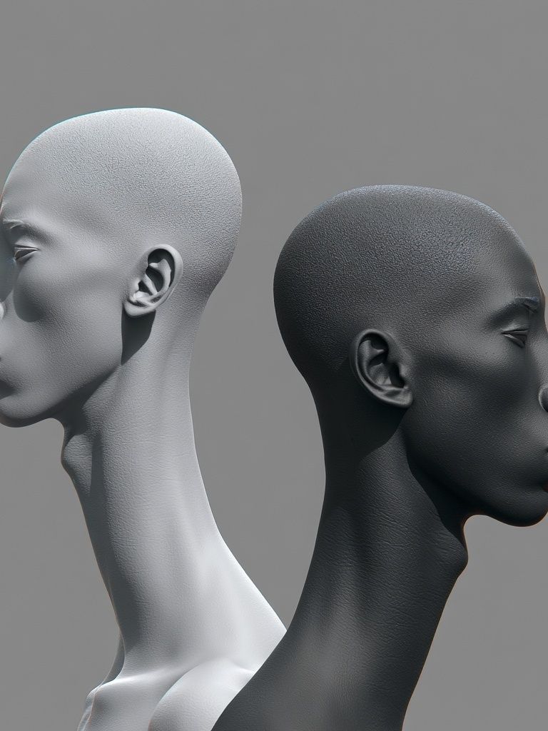 Dual Profile Heads Minimalist Print. poster detail