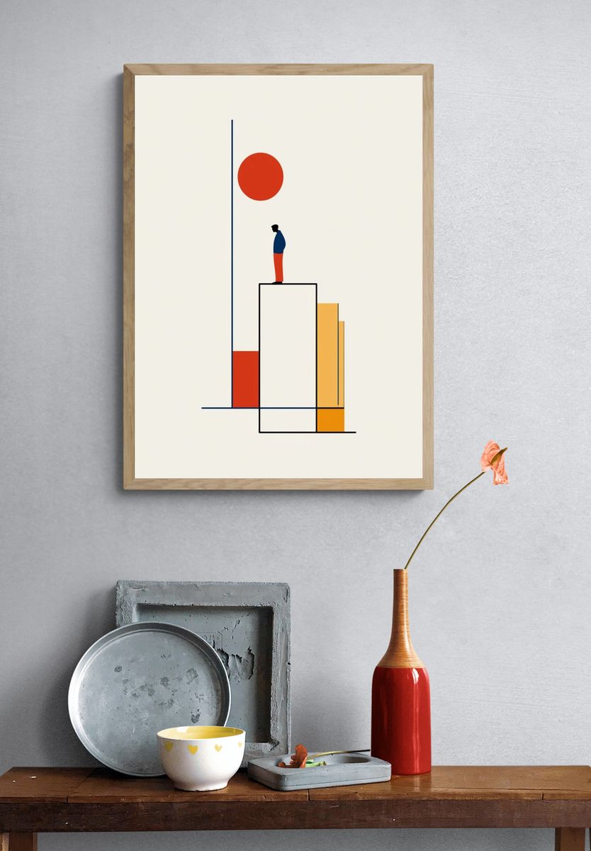 Geometric Figure Minimalist Poster. — room view 3