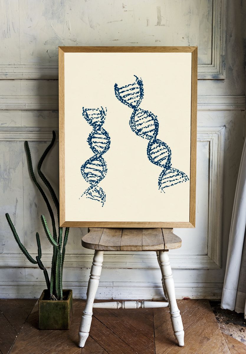 DNA Helix Minimalist Print. room preview