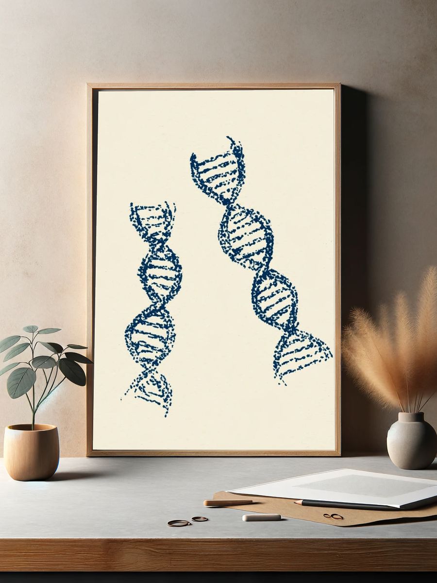 DNA Helix Minimalist Print. — room view 2