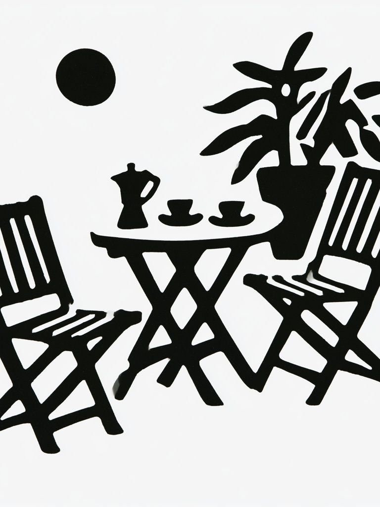 Minimalist Patio Silhouette Poster. poster detail