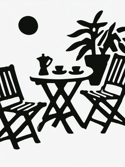 Minimalist Patio Silhouette Poster. poster