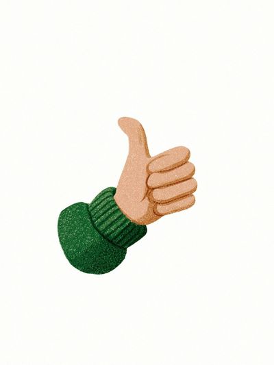 Thumbs Up Minimalist Print.