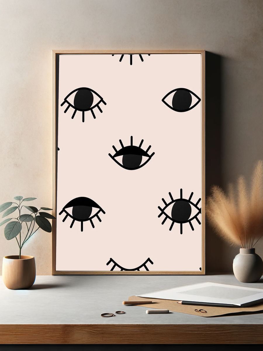 Seamless eyes pattern background, psychedelic. — room view 2