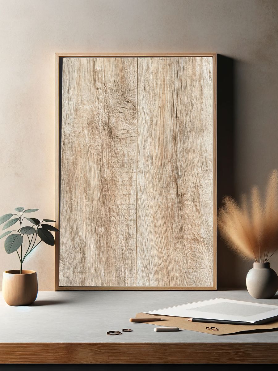 Weathered Wood Texture Print. — room view 2