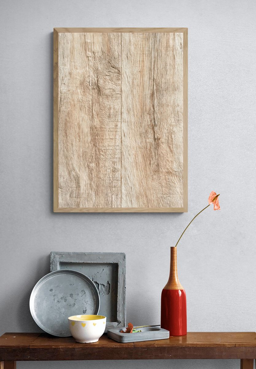 Weathered Wood Texture Print. — room view 3