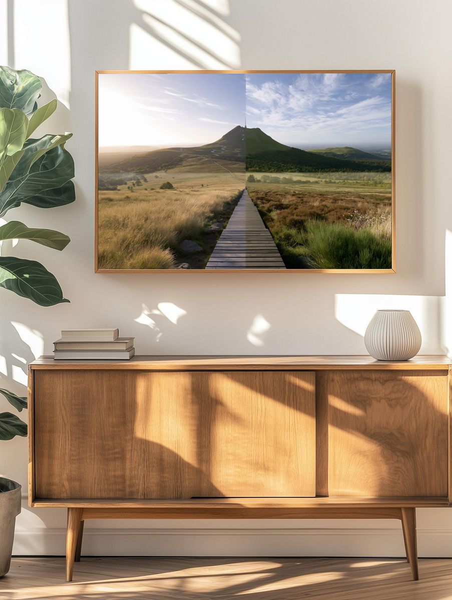 Misty Mountain Boardwalk Photography Print. — room view 3