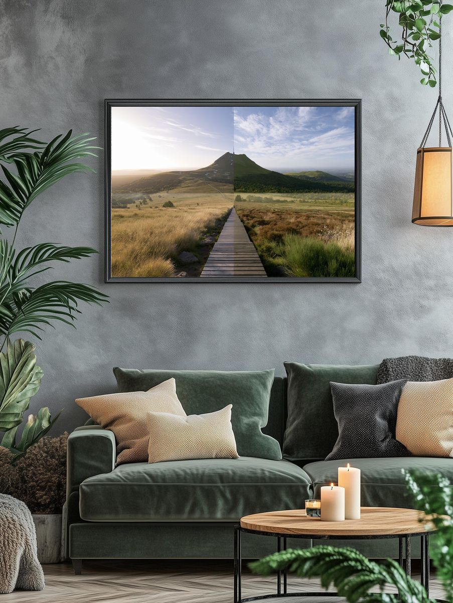 Misty Mountain Boardwalk Photography Print. — room view 4