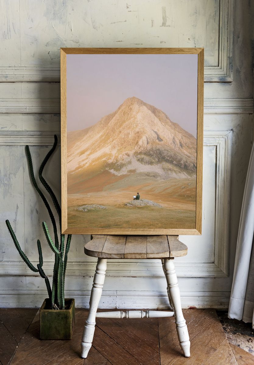 Misty Mountain Solitude Print. — room view 1