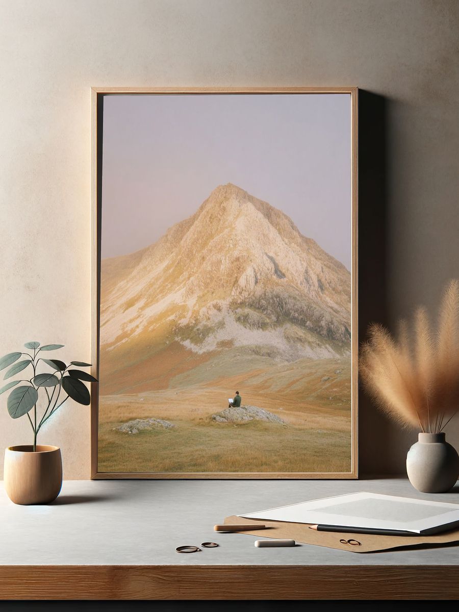 Misty Mountain Solitude Print. — room view 2
