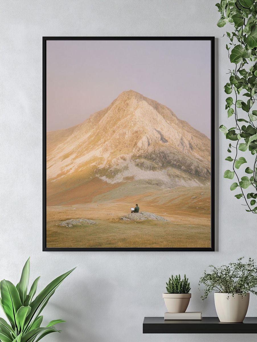 Misty Mountain Solitude Print. — room view 4