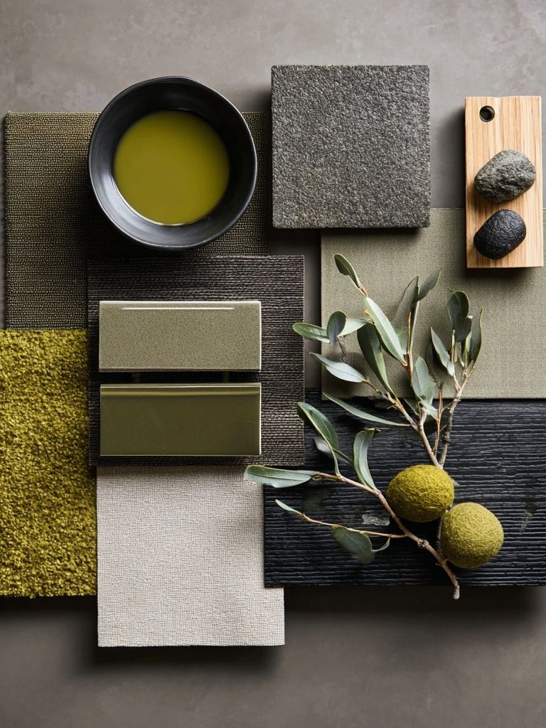 Olive Texture Collage Poster. poster — minimalist art