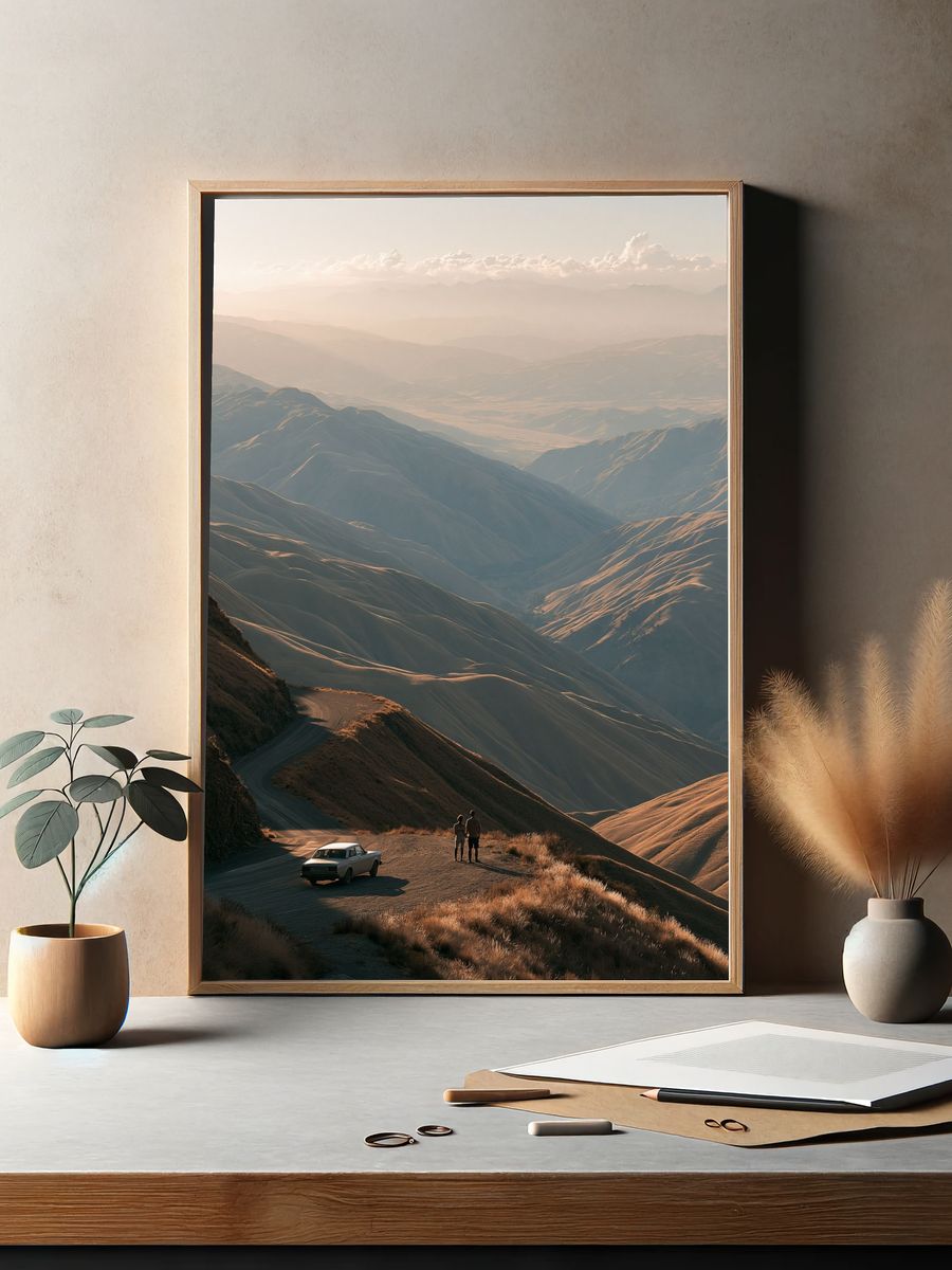 Golden Mountain Vista Photography Poster. — room view 2