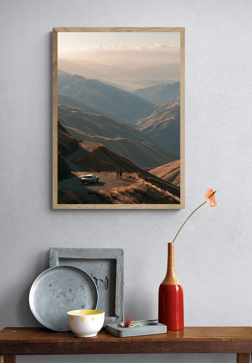 Golden Mountain Vista Photography Poster. — room view 3