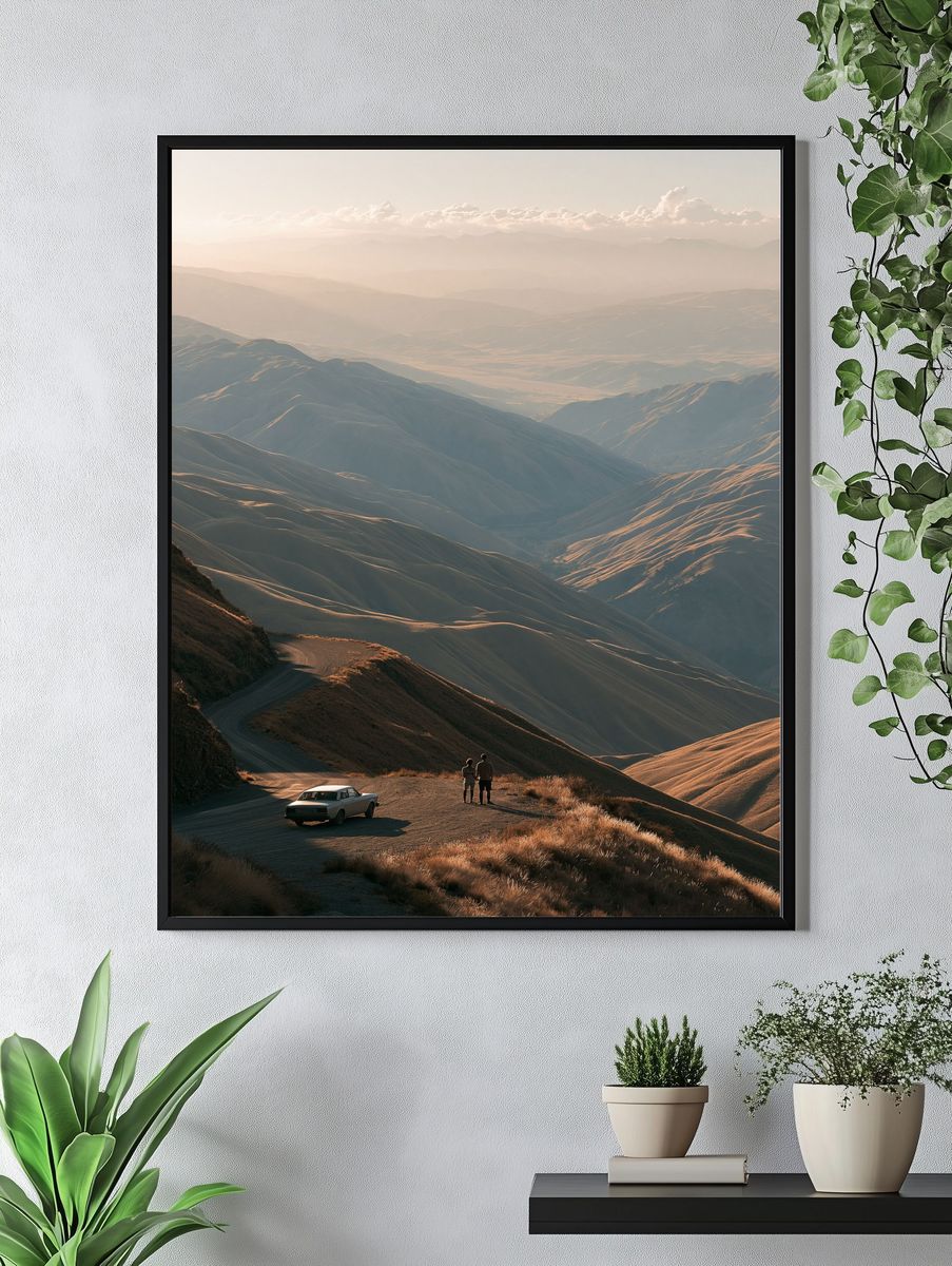 Golden Mountain Vista Photography Poster. — room view 4